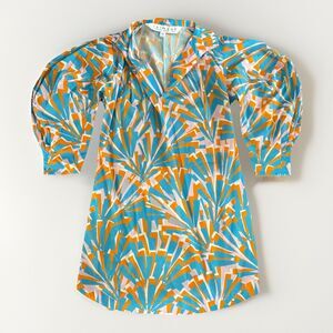 House Of Raiment Dress Womens Size XS Abstract Bright Geometric Blue Orange